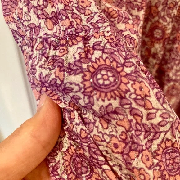 Cotton Floral Pink & Purple Flowy Top & Maxi Skirt SET. - Picture 11 of 16